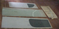 Front and rear glass are shaded grey (hot rods, mainly) center is Solex green, on right is clear glass.